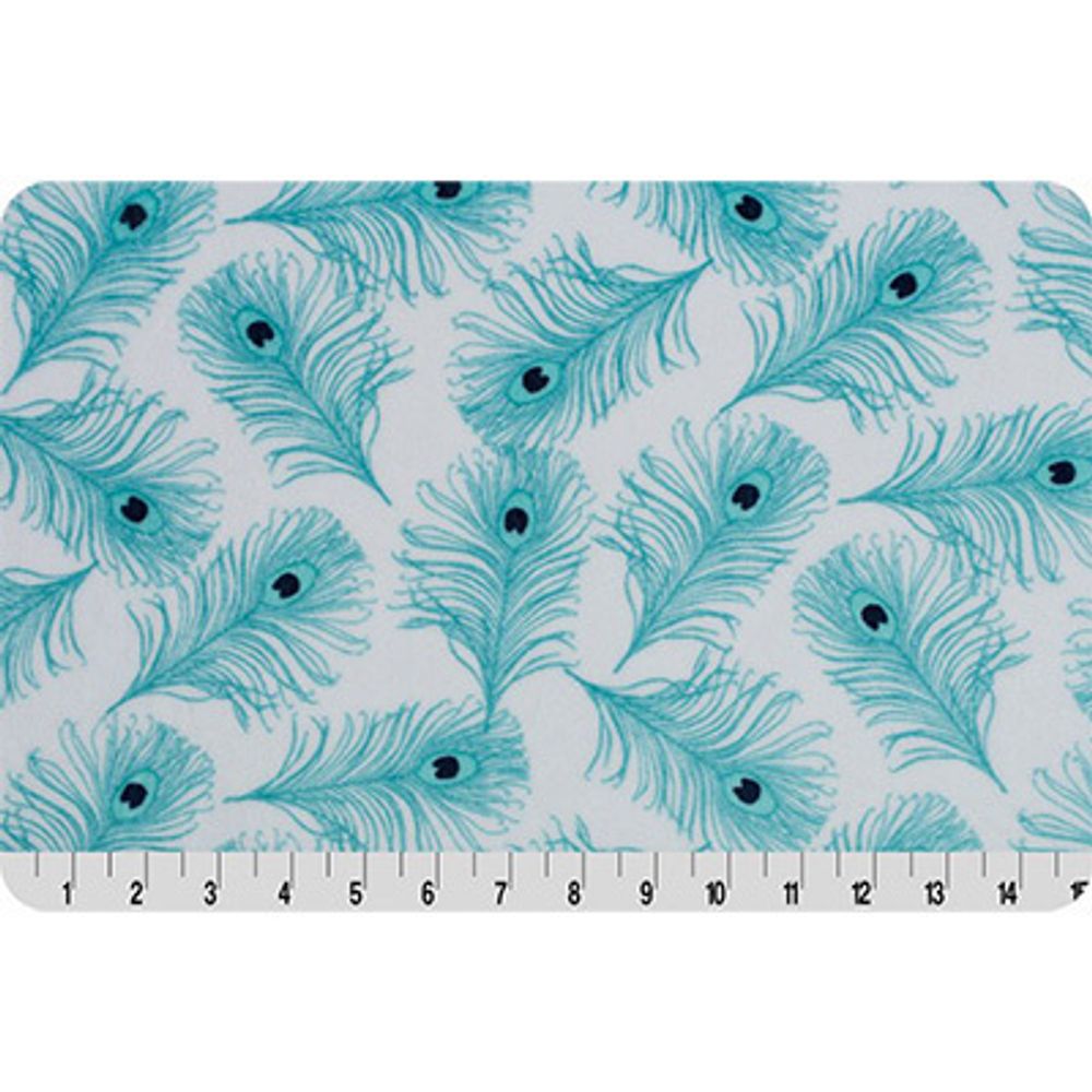 Плюш (ткань) Peppy Mockingbird Cuddle 440 г/м², 48х48 см, peacock teal