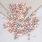 Бусины пластик ⌀8 мм, 50 г, микс цвета, матовые, круглые, Astra&Craft (бежево-серый), 1AL139-2