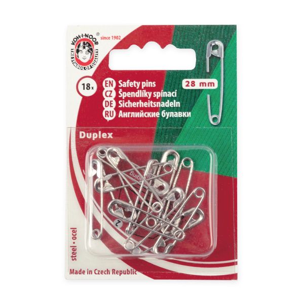 Булавки английские 28 мм, 18 шт, никель, KOH-I-NOOR 55 (5110 №1)