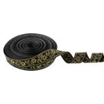 Лента (тесьма) жаккардовая 23.0-25.0 мм, / 25 метров, черный /под золото, Blitz