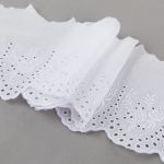 Кружево шитьё широкое 110 мм / 10 м, белый, Gamma GYEM-11003