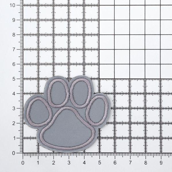 Светоотражающая термоаппликация лапка 6х5.5 см, 10шт