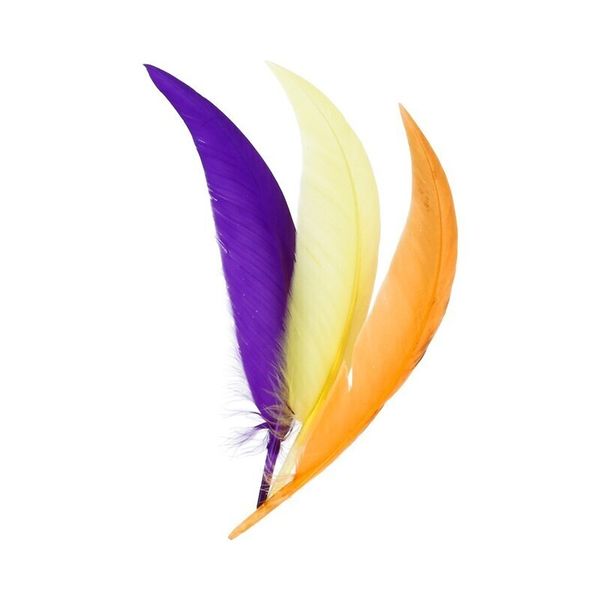 Перья декоративные 12-15 см, 5х24 шт,±2 шт, 14 Оранжевый / фиолетовый/желтый, Mr.Painter
