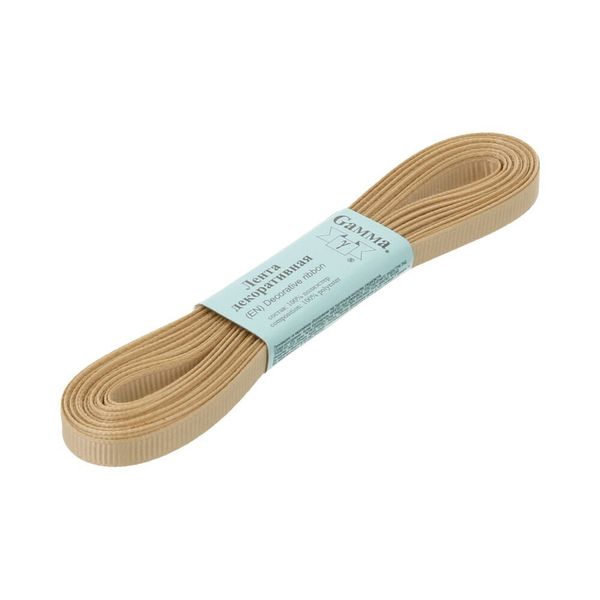 Лента репсовая нарезка 06.0 мм / 10 шт по 5.4 метра, 005 бежевый, Gamma GR-06