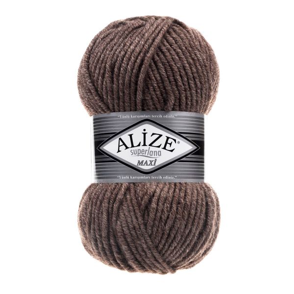 Пряжа Alize (Ализе) Superlana Maxi / уп.5 мот. по 100 г, 100м, 240 кофе с молоком, меланж A