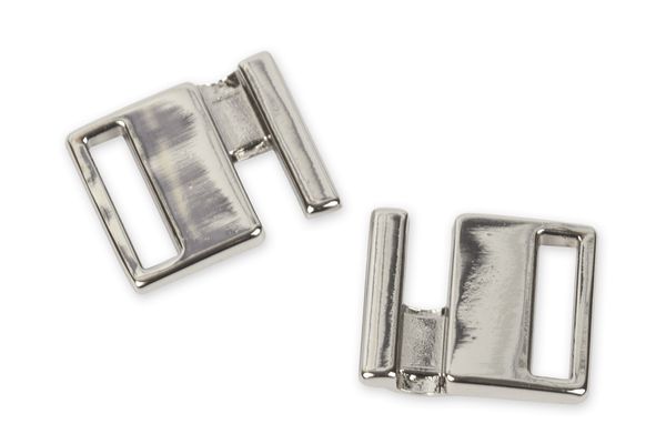 Застежки для купальника (бикини) металл 27х14 мм, 10 шт, №04 никель, Gamma GB 1388