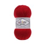 Пряжа Alize (Ализе) Extra / уп.5 мот. по 100 г, 220м, 106 темно-красный A