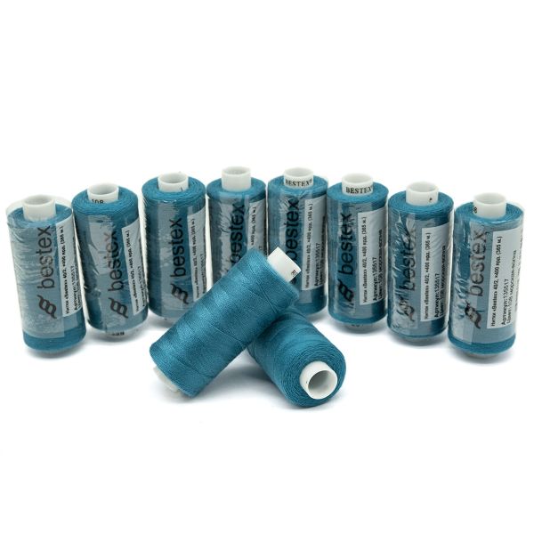 Нитки швейные бытовые Bestex 40/2, 365 м (400 ярд) / 10 кат., 108 морская-волна