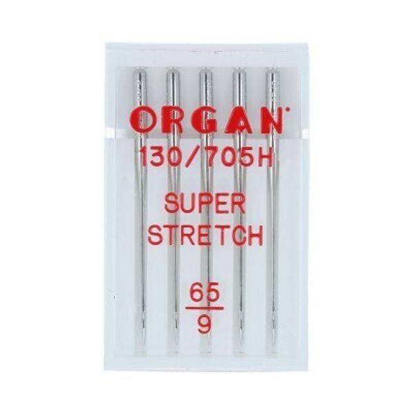 Иглы для швейных машин супер стрейч 130/705 H, №65, 5 игл, в пенале 5435065 65, ORGAN