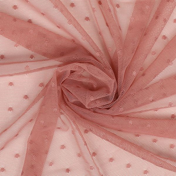 Сетка бельевая эластичная 65 г/м², шир.160 см / 1 метр, Мушка 00128, цв.04(17-1514) сухая роза /00128.04/1/