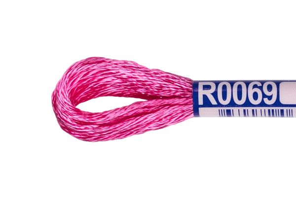 Мулине Gamma вискоза 100%, цв.R0069 фуксия, 12 мотков по 8 метров
