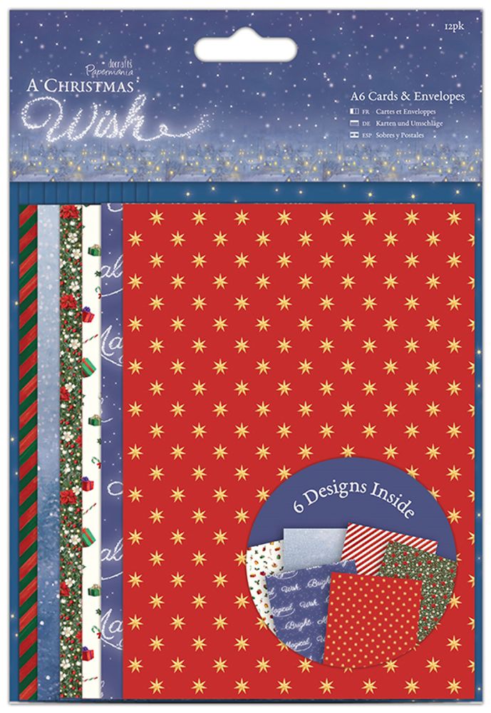 Набор заготовок для открыток с конвертами A Christmas Wish, A6