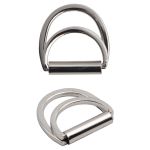 Полукольцо двойное металл внутр. 25 мм (внешн. 32х30 мм), 2 шт, металл, серебро никель, MT-1852