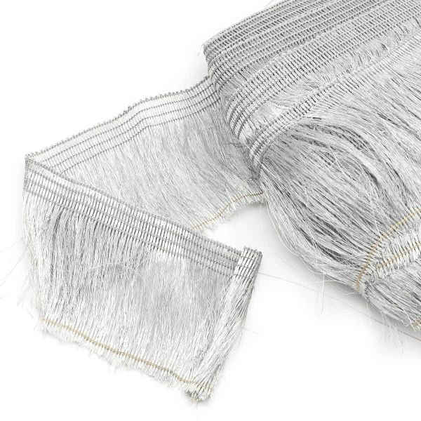 Бахрома отделочная 85.0 мм / 25 метров, металлизированная серебро