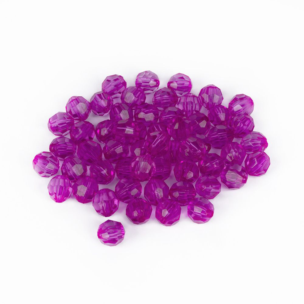 Бусины акрил ⌀10 мм, 25 г (55±2 шт), 157 фиалковый, Zlatka ABR-1