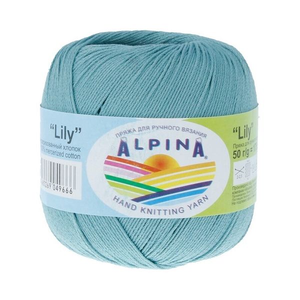 Пряжа Alpina Lily / уп.10 мот. по 50г, 175м, 049 св.бирюзовый