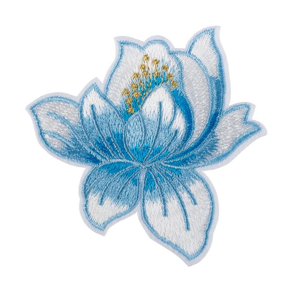 Термоаппликация L №35/5, 5 шт, L229C цветок голубой 5.5х5.5 см, Gamma