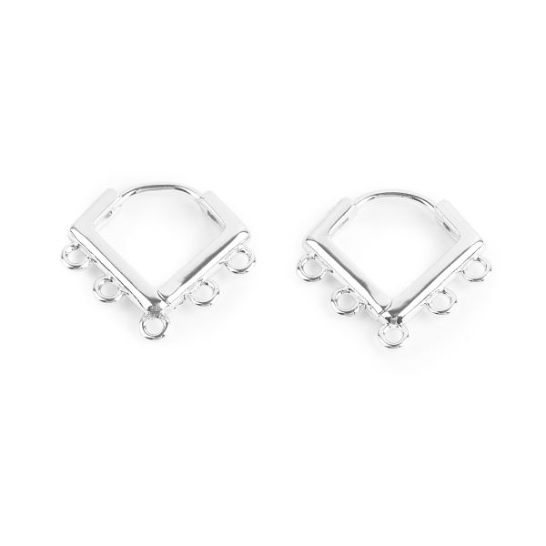 Швензы 15х15 мм, 10 шт (5х2 шт), 01 под серебро, Zlatka FMK-H21