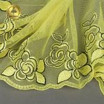 Кружево на сетке (вышитое) 135мм цв.желтый, левая, 6м, Kruzhevo