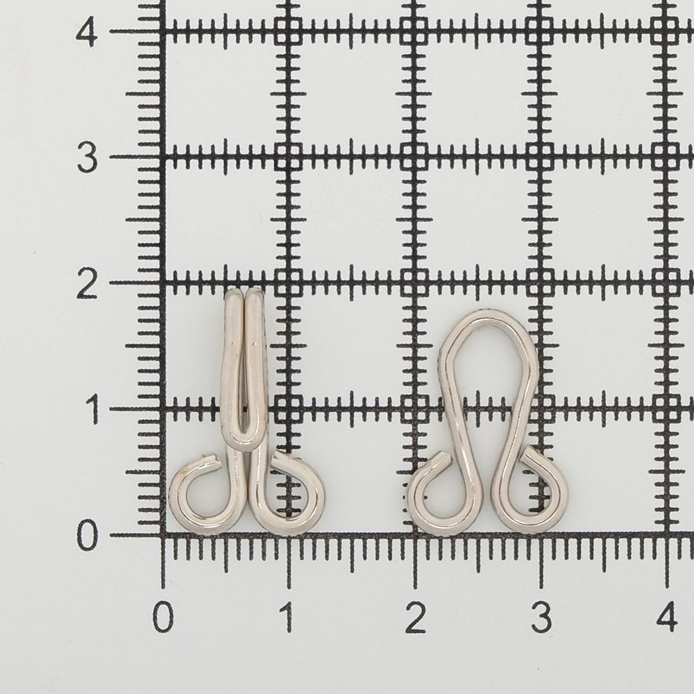 Крючки пришивные 33х12 мм, №10, цв.никель, 200 шт