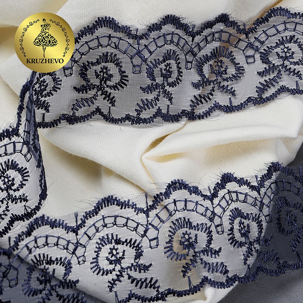 Кружево капроновое 45 мм / 9.14 м, TBS.30010 цв.330 т.синий, Kruzhevo