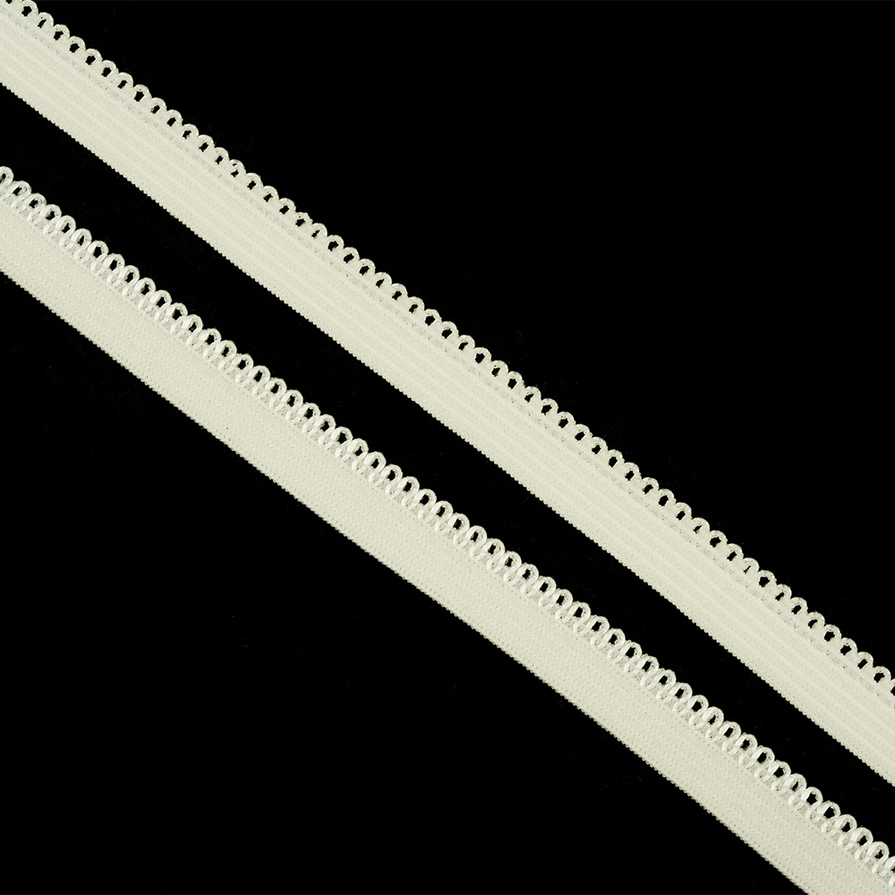 Резинка бельевая (ажурная) 10 мм / 100 метров, F102 (08) сумрачно-белый
