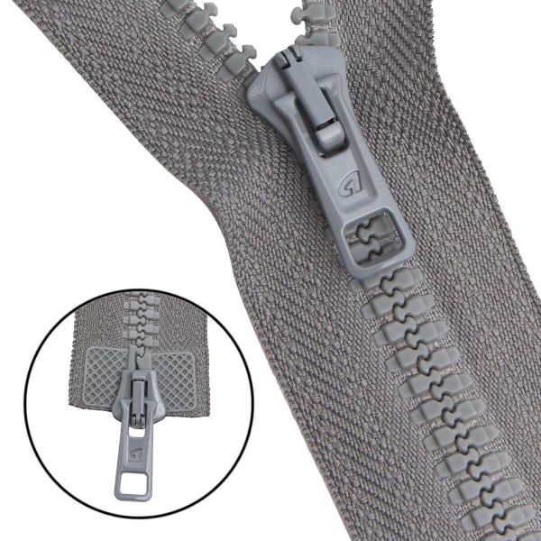 Молния трактор Arta Т6 (6 мм) 2 зам., разъем., 100 см, цв. 074 серый, уп.5 шт