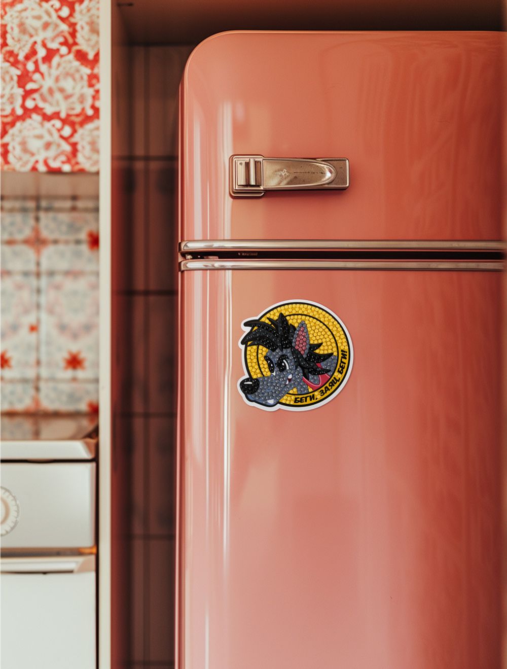 Алмазная (кристальная) мозаика Фрея CMF-ALVM-110, Союзмультфильм. Магнит Беги, заяц, беги!, 9х9 см