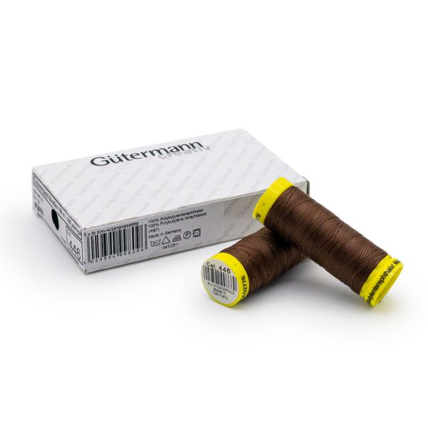 Нитки для трикотажа Gutermann Maraflex, 150м, 446 сигнальный коричневый, 5 катушек
