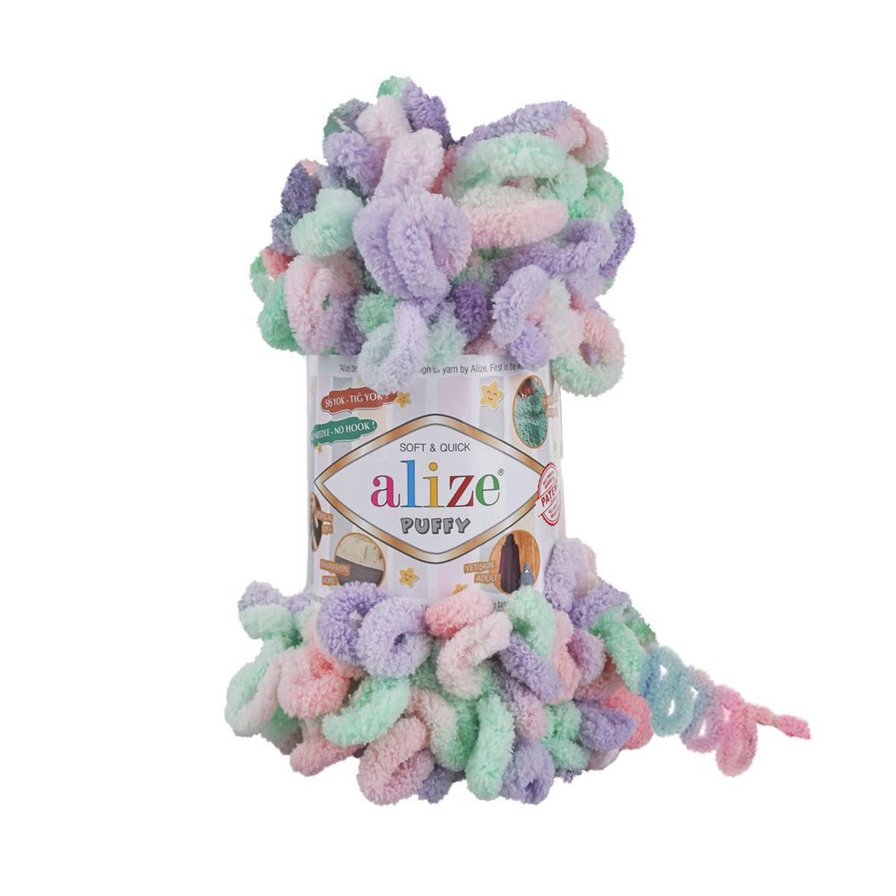 Пряжа Alize (Ализе) Puffy Color / уп.5 мот. по 100 г, 9м, 5938 секционный A