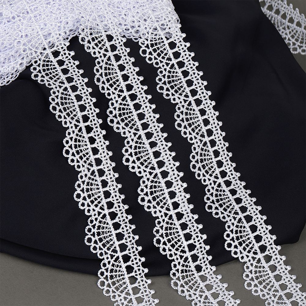 Кружево на сетке 130 мм / 9 метров, TR.BL.40466, молочный