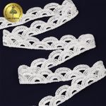 Кружево гипюр (плетёное) 22 мм, TBY.C01927A, теплый белый, 13.71м, Kruzhevo