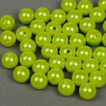Бусины пластик (перламутр) ⌀12 мм, цв.017 салатовый, уп.500г (530 шт), Magic4Hobby