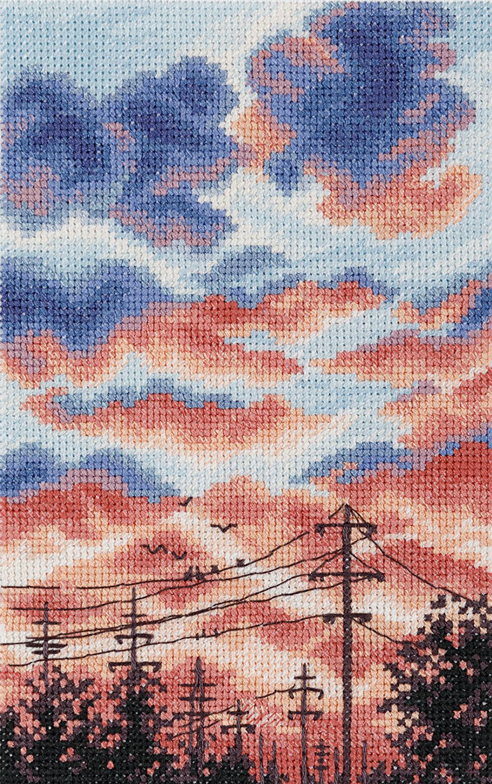 Набор для вышивания нитками Panna PS-7467, Краски заката, 12х18 см