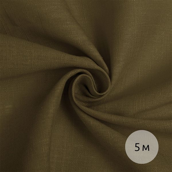 Льняная ткань 190 г/м², 140 см / 5 метров, TBY.Li.1002.36.5, цв.36 хаки