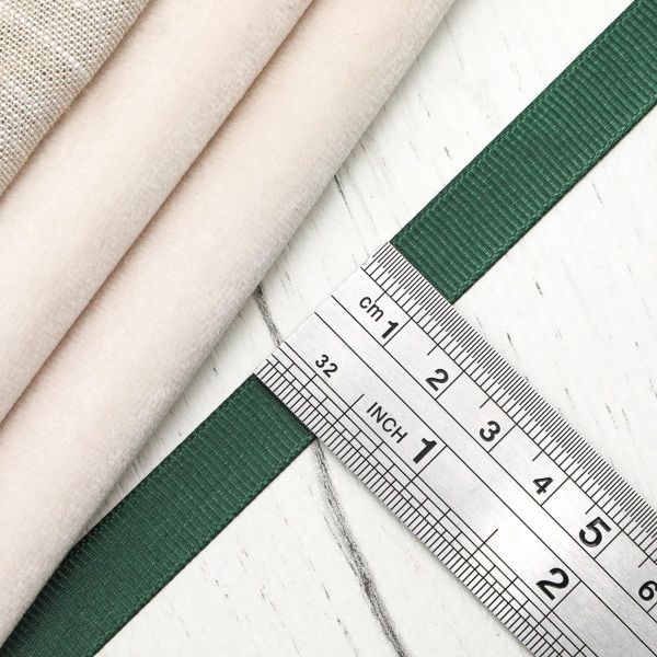 Лента репсовая (в рубчик) 12.0 мм, 126 т.зеленый, уп.18,28 м