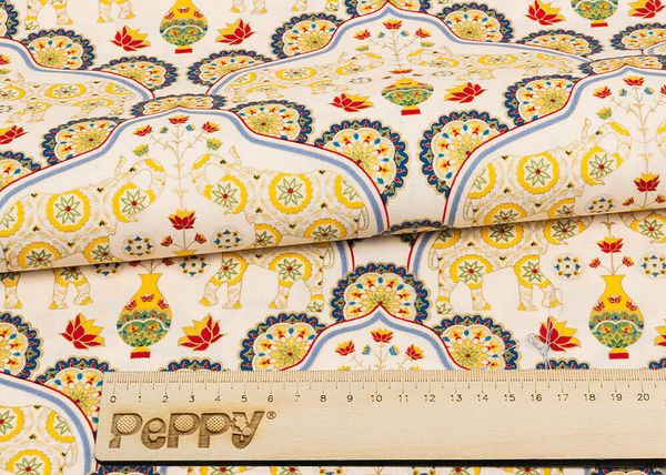 Ткань для пэчворка Peppy Индийское сари, отрез 50х55 см, 146 г/м², ИС-10 синий, Peppy