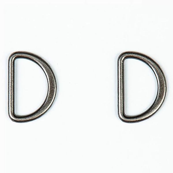 Полукольцо литое металл внутр. 20 мм (внешн. 25х17 мм), плоское, 20 шт, т.серый ГР, 53015