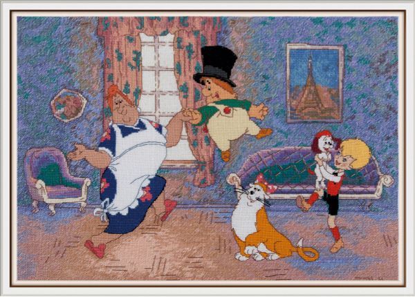 Набор для вышивания нитками Panna CMF-D-7543, В веселой компании, 32х23 см