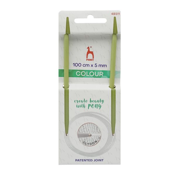 Спицы круговые Pony Colour ⌀5.0 мм, 100 см, алюминий, 48511
