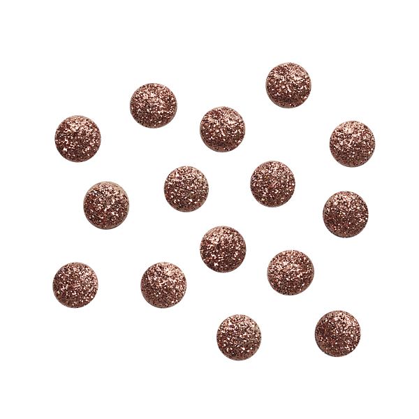 Кабошон декор подарков Круги малые 15 шт, медный с блестками, Dress it up