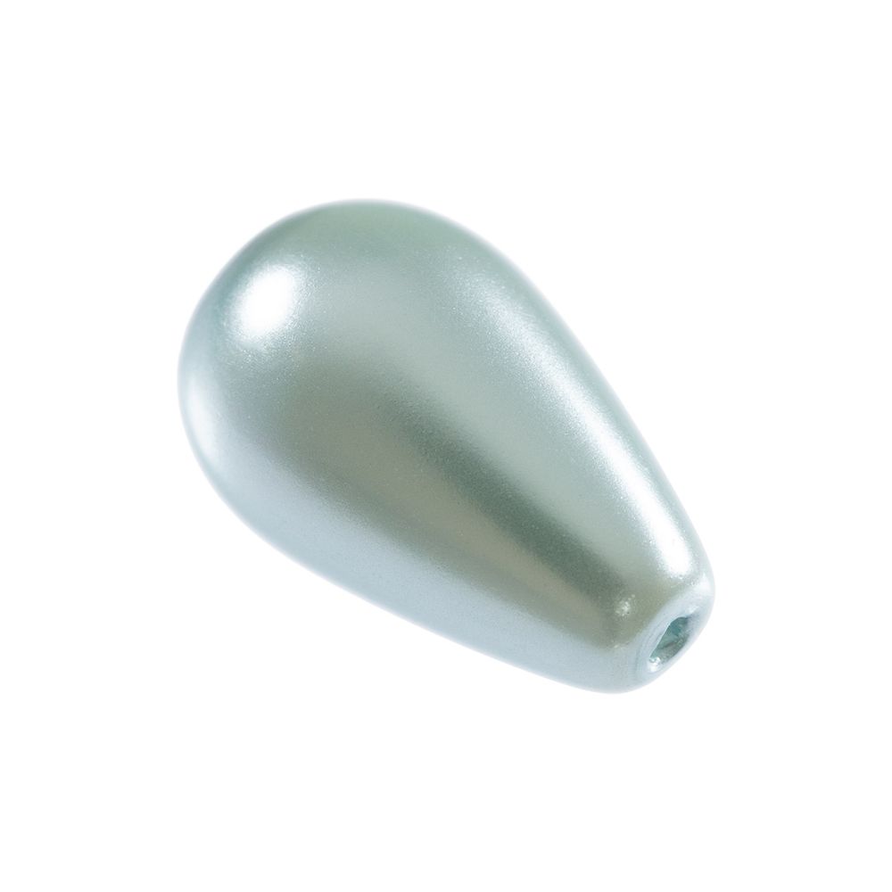 Бусины стекло под жемчуг 10х6 мм, фигурная, 10 шт, св. голубой (lt.blue), Preciosa 131-50-011