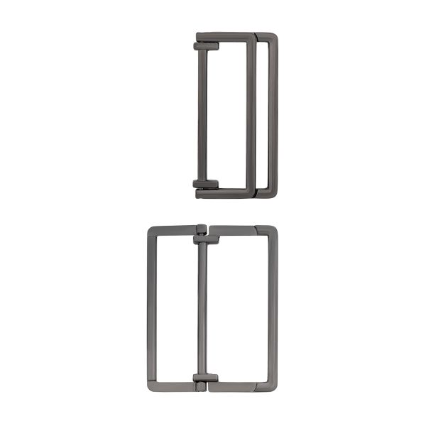 Пряжка прямоугольная 40 мм, металл (Pewter олово (черный никель)), МТ_1872, 6 шт