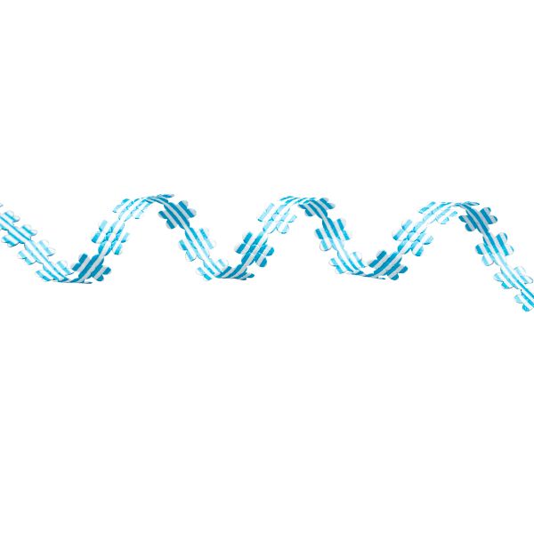 Лента фигурная Цветочки, 18.0 мм / 25 м (03 синий/белый), YH114