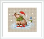 Набор для вышивания нитками МП Студия (Жар-птица), Прогулка на морозе, 11х13 см