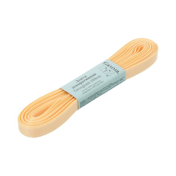 Лента репсовая нарезка 06.0 мм / 10 шт по 5.4 метра, 007 кремовый, Gamma GR-06