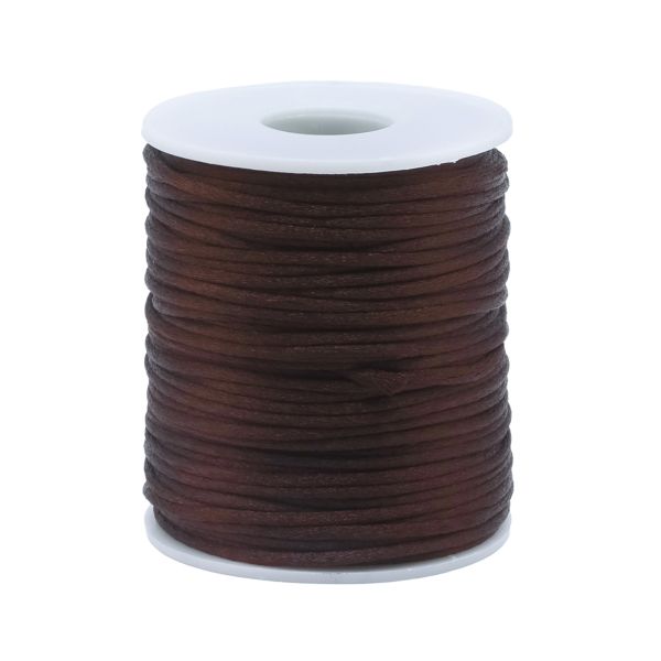 Шнур атласный корсетный ⌀2.0 мм / 45.7 метров, 25 коричневый