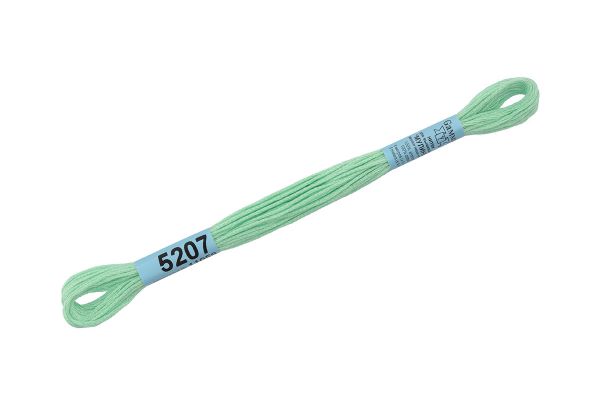 Мулине Gamma 100% хлопок, цв.5207 св.мятный, 24 мотка по 8 метров