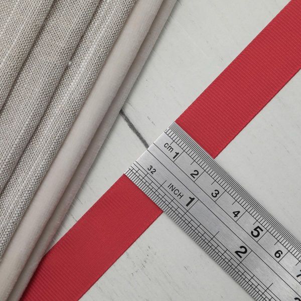 Лента репсовая (в рубчик) 20.0 мм, 026 красный, уп.18,28 м