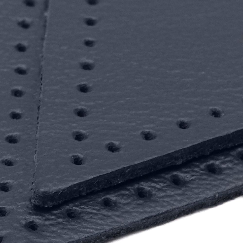 Заплатки пришивные из кожи, треугольник равнобедр., стор. 5см, с перфорацией, 2 шт, 100% кожа, 05 темно-синий, 9901